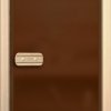 Дверь для сауны "Аспен-Линдер" бронза матовая 75 хром